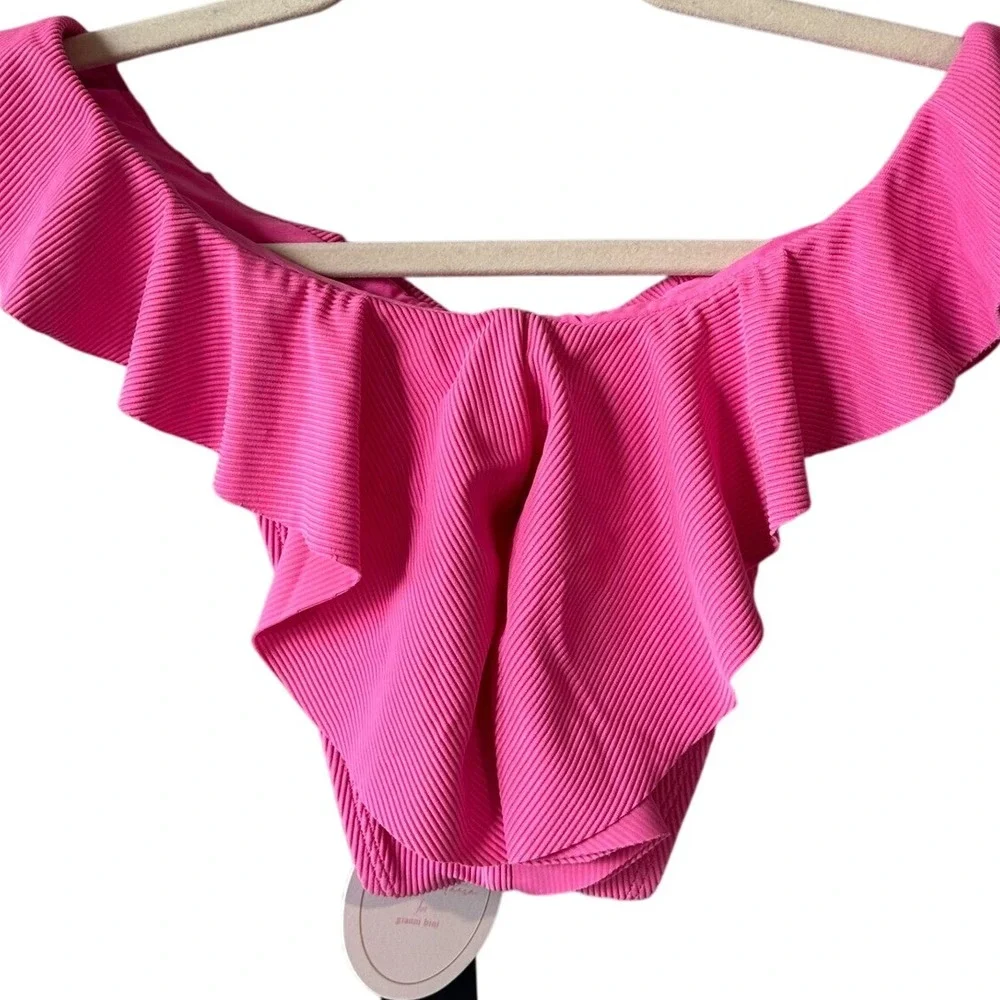 Jess Southern for Gianni Bini Ruffle Cheeky Bikini‎ Bottom Pink Size L NWT